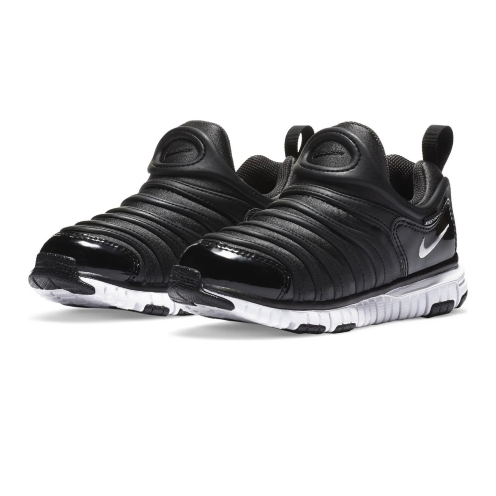 New Nike 343738-013 Dynamo Fre Kids Shoes Anthracite Black White Size  3Y